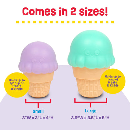 Brightkins Ice Cream Dog Toy Treat Dispenser, Playful Training for Small & Medium Dogs to Chew
